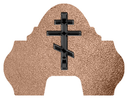 DARAY-L-519-BK-SH-BZ Black Orthodox Cross Shimmer Bronze